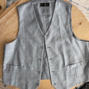 Vince Men's Light Gray Dress Vest - Silver Buttons